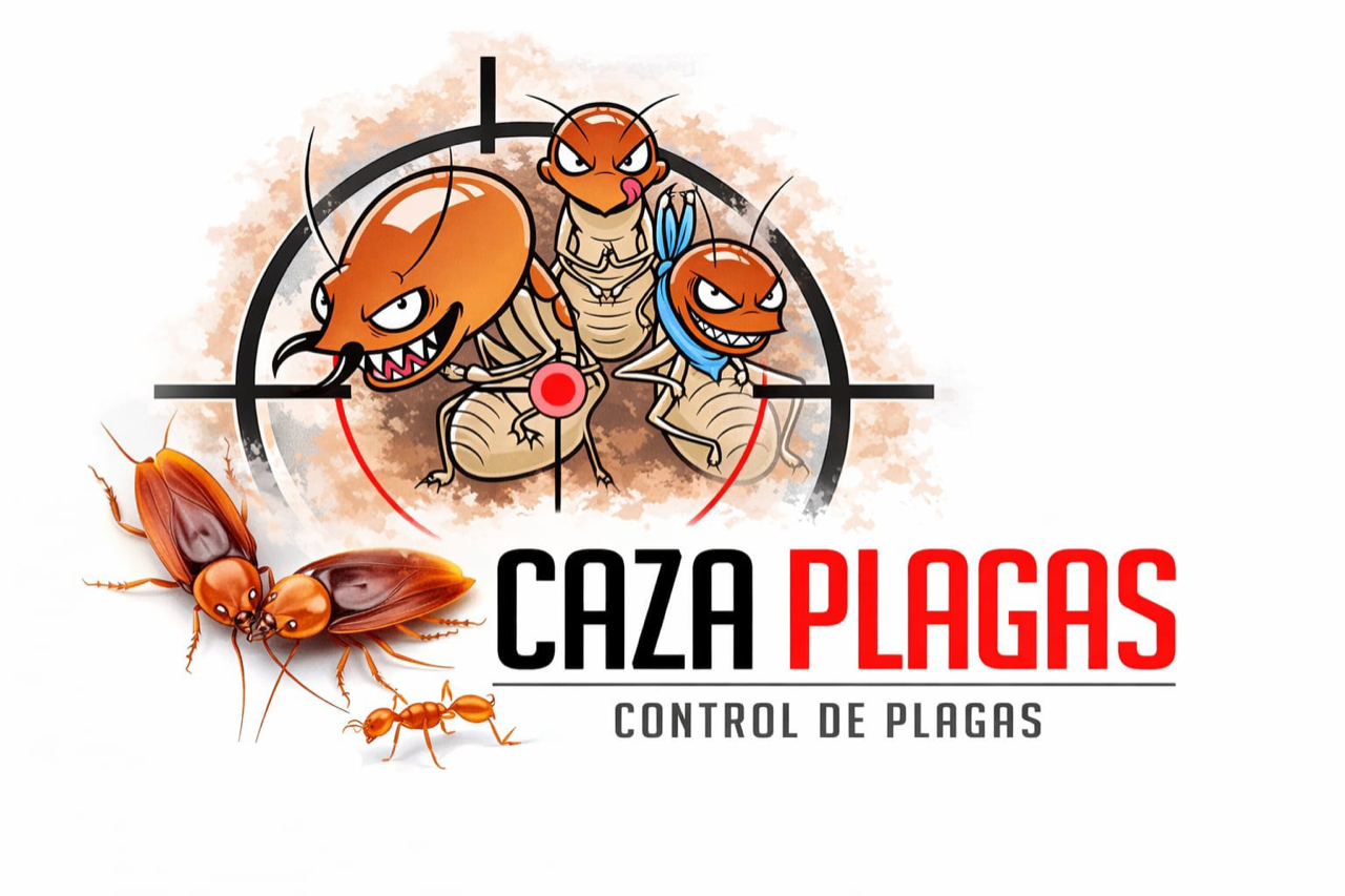 Arte de portada de Fumigadora Caza Plagas: plagas bajo control y logotipo de la empresa